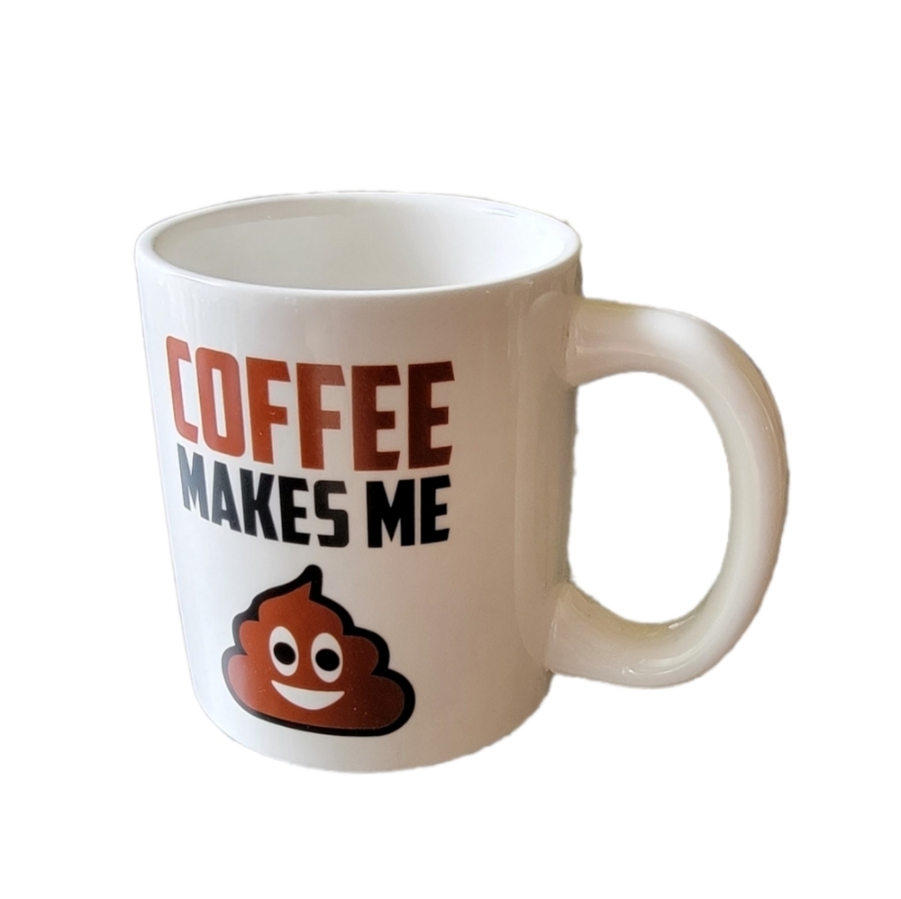 Spencer's Just Funky Funny Gag Gift "Coffee Makes Me Poop" Giant Coffee Mug